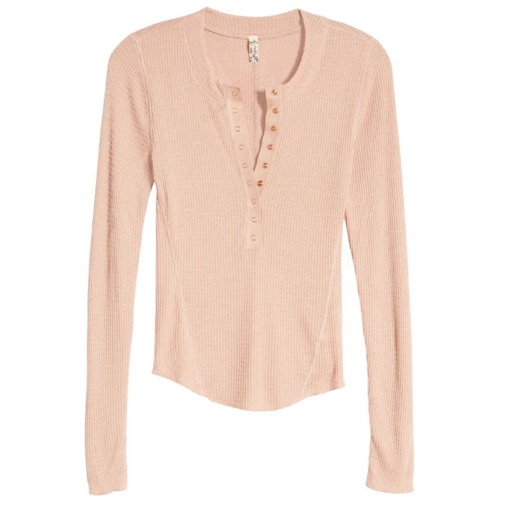 Free People One of the Girls Henley in Rose Pink
